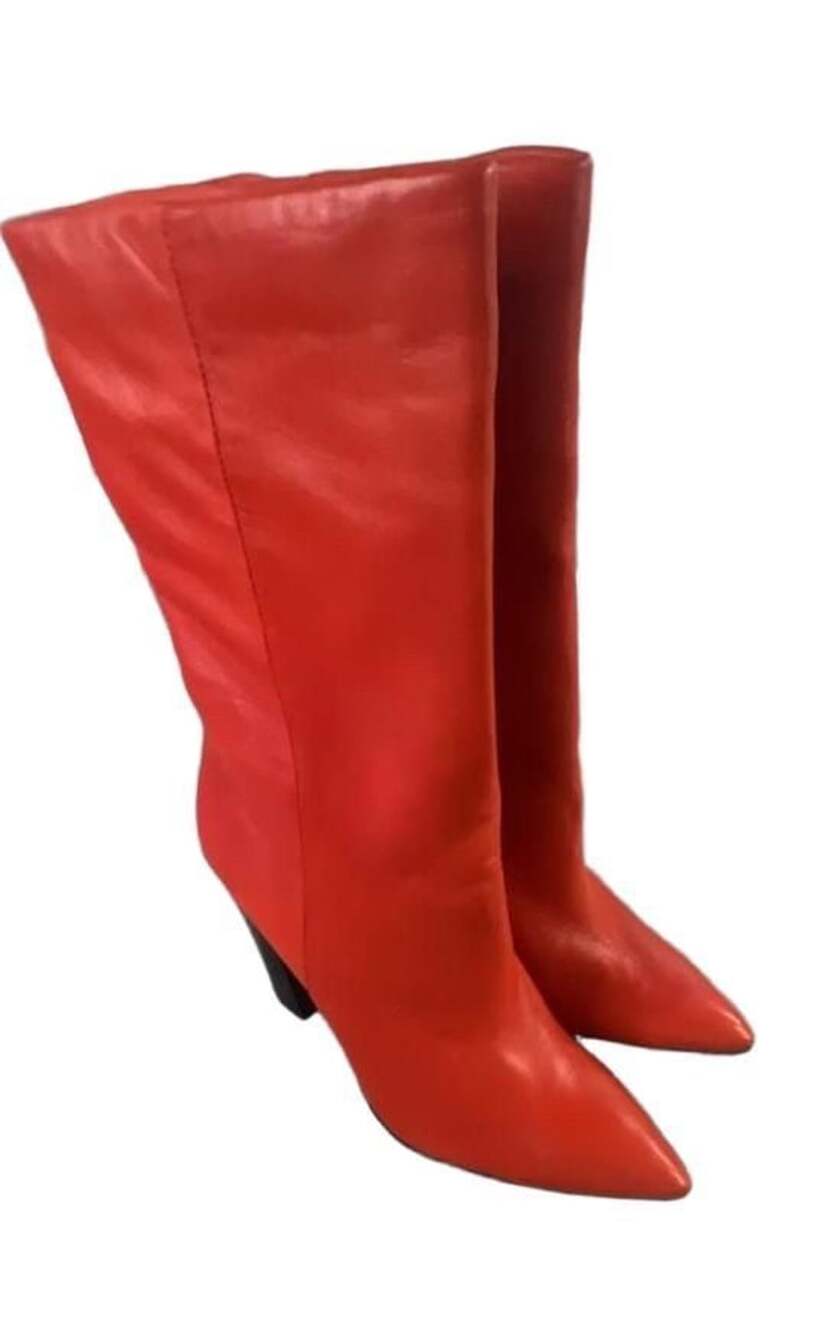 Dolce Vita Pointed Toe Red Leather Knee High Boots